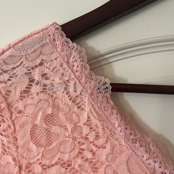 Jasambac Blush Pink Lace Mid-Length Dress Women’s size Small - Picture 14 of 16